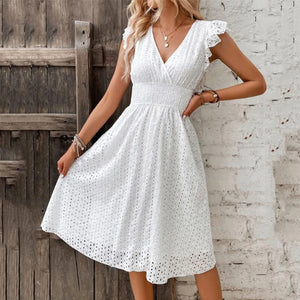 White, skirt held out