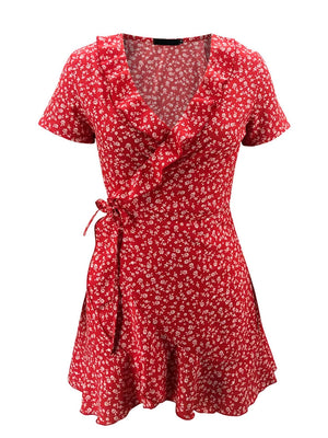 Red, laid flat, front
