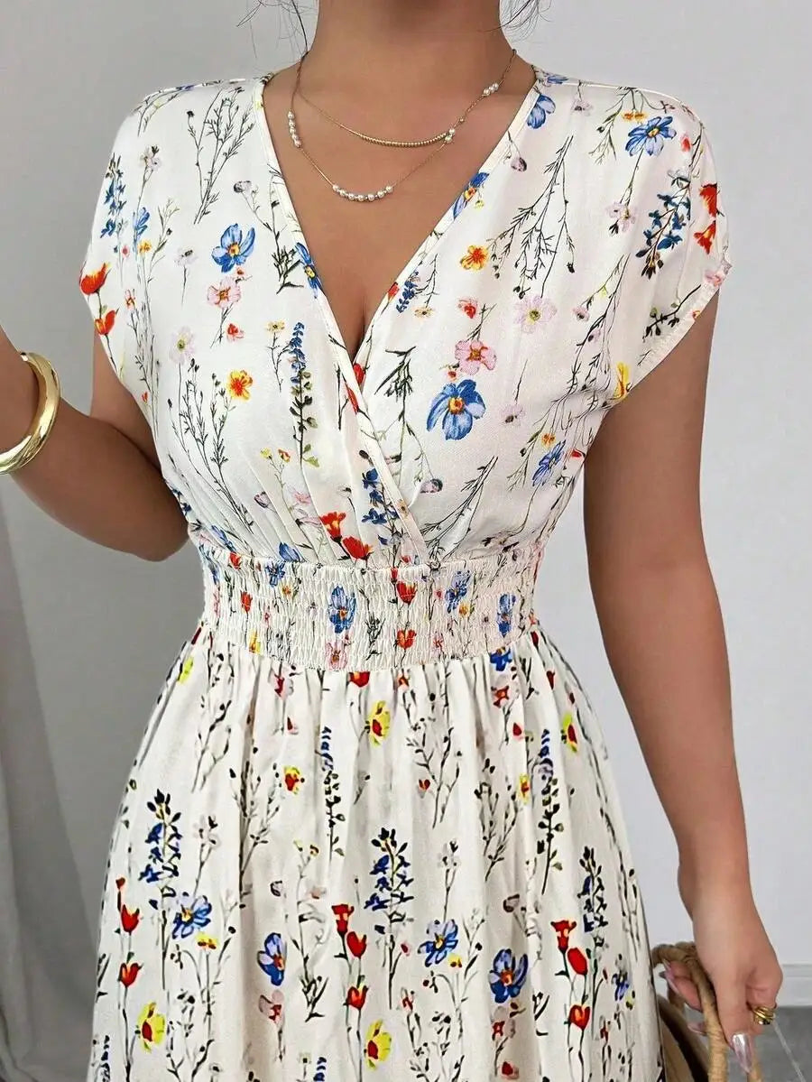 White floral, close-up of the print