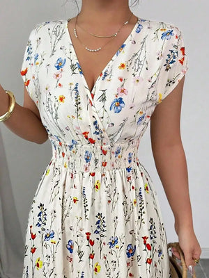 White floral, close-up of the print