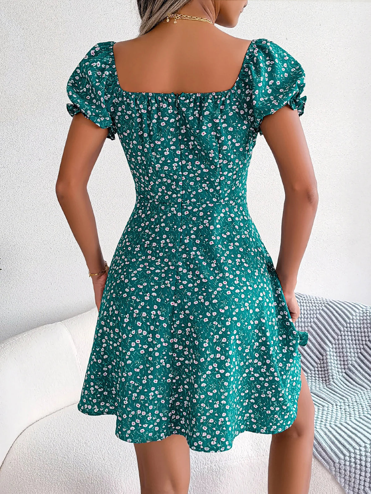 Teal, back view