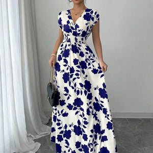 Navy floral, front view