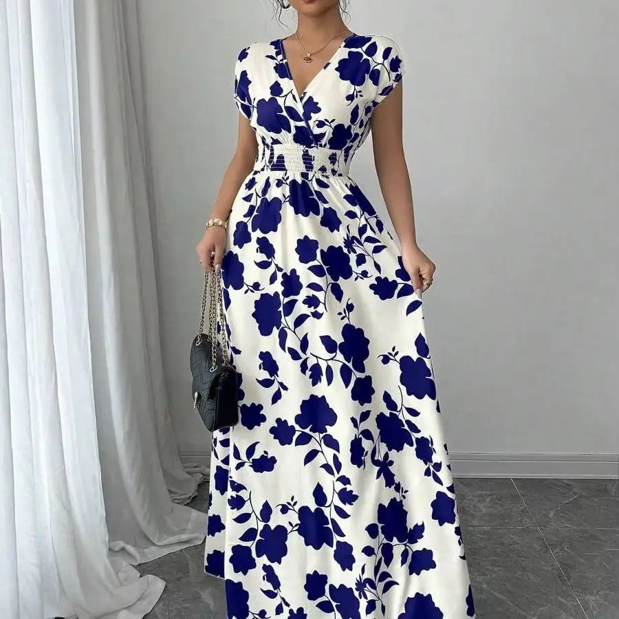 Navy floral, front view