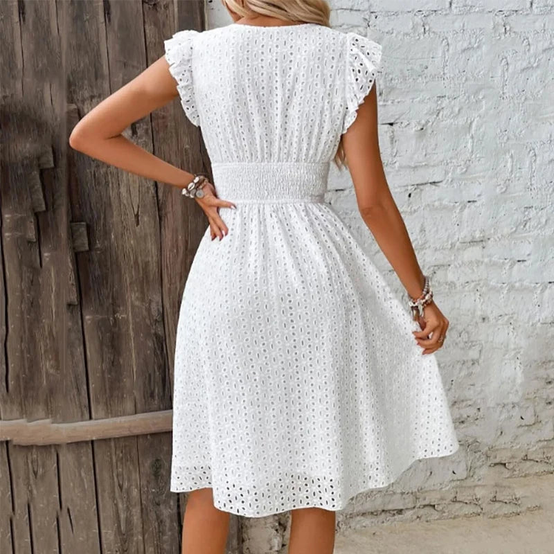 White, back view