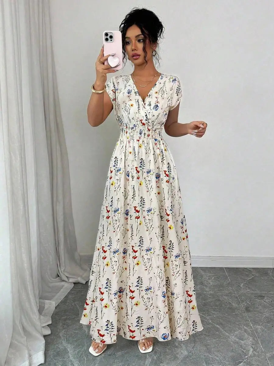 White floral, full length